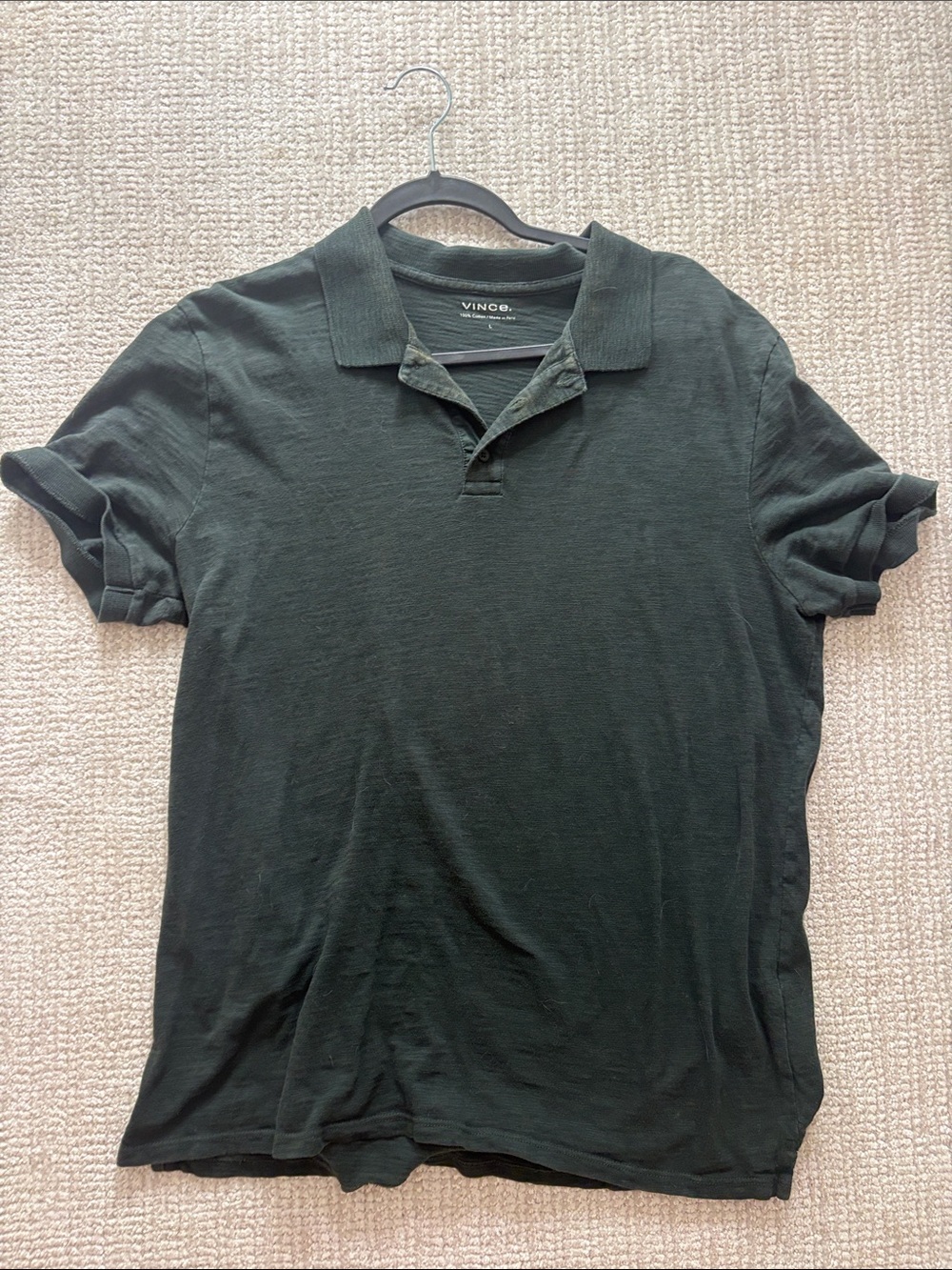 Vince Men's Dark Forest Green Polo